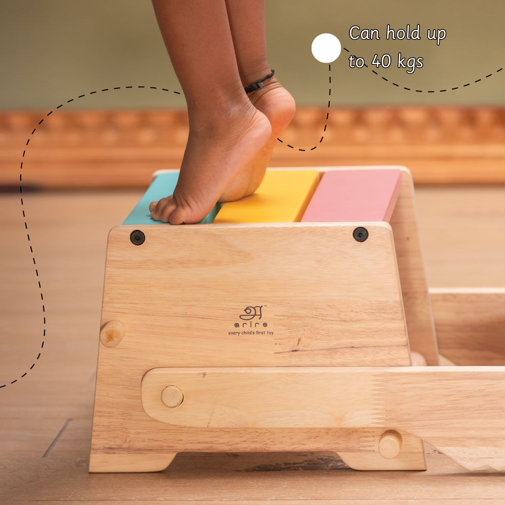 Wooden Convertible Step Stool and Chair 001